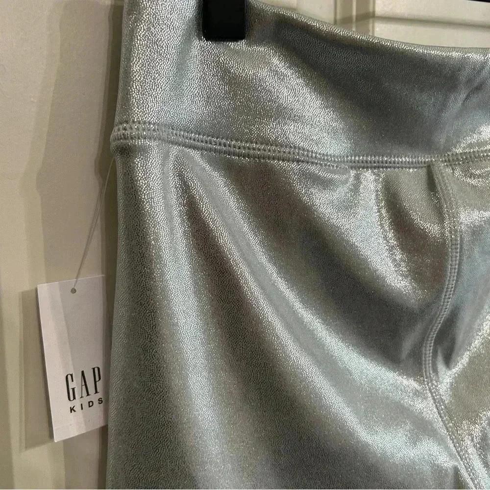 NWT Gap Kids XXL size 14/16 girls silver sparkly leggings. Stretchy. Comfy.